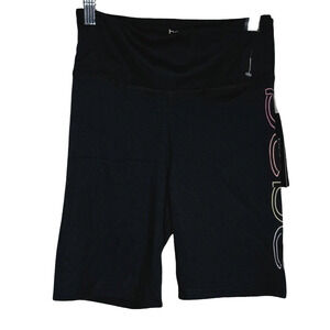 Bebe Shorts‎ Womens Small Black Bike Shorts Logo Gym Training Casual Athleisure